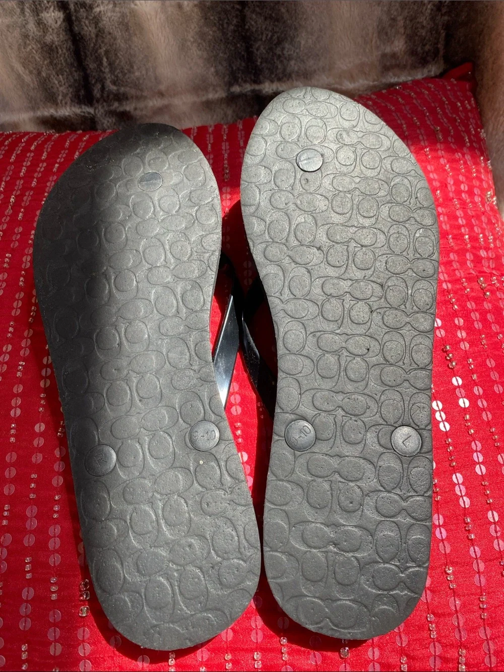 Coach Black Logo Beach Slides